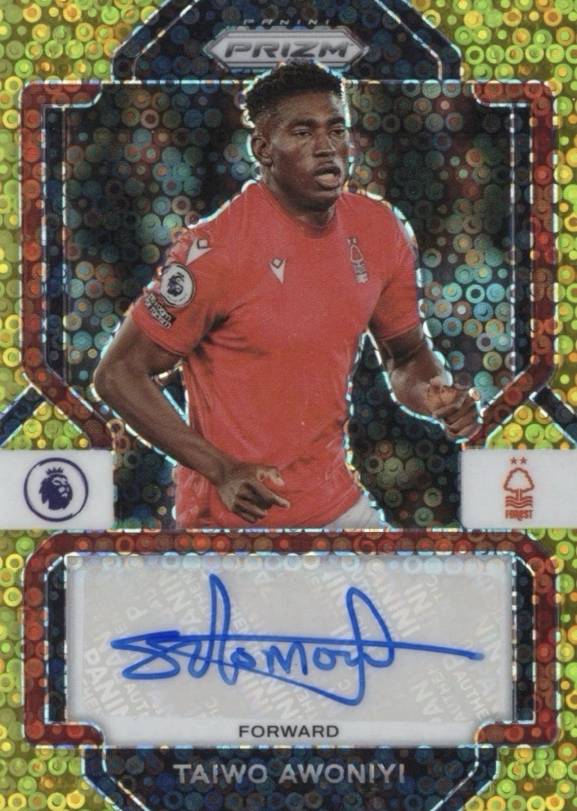 2022-23 Prizm Premier League Breakaway Gold /10 Taiwo Awoniyi Auto Forest SSP for sale on Ebay