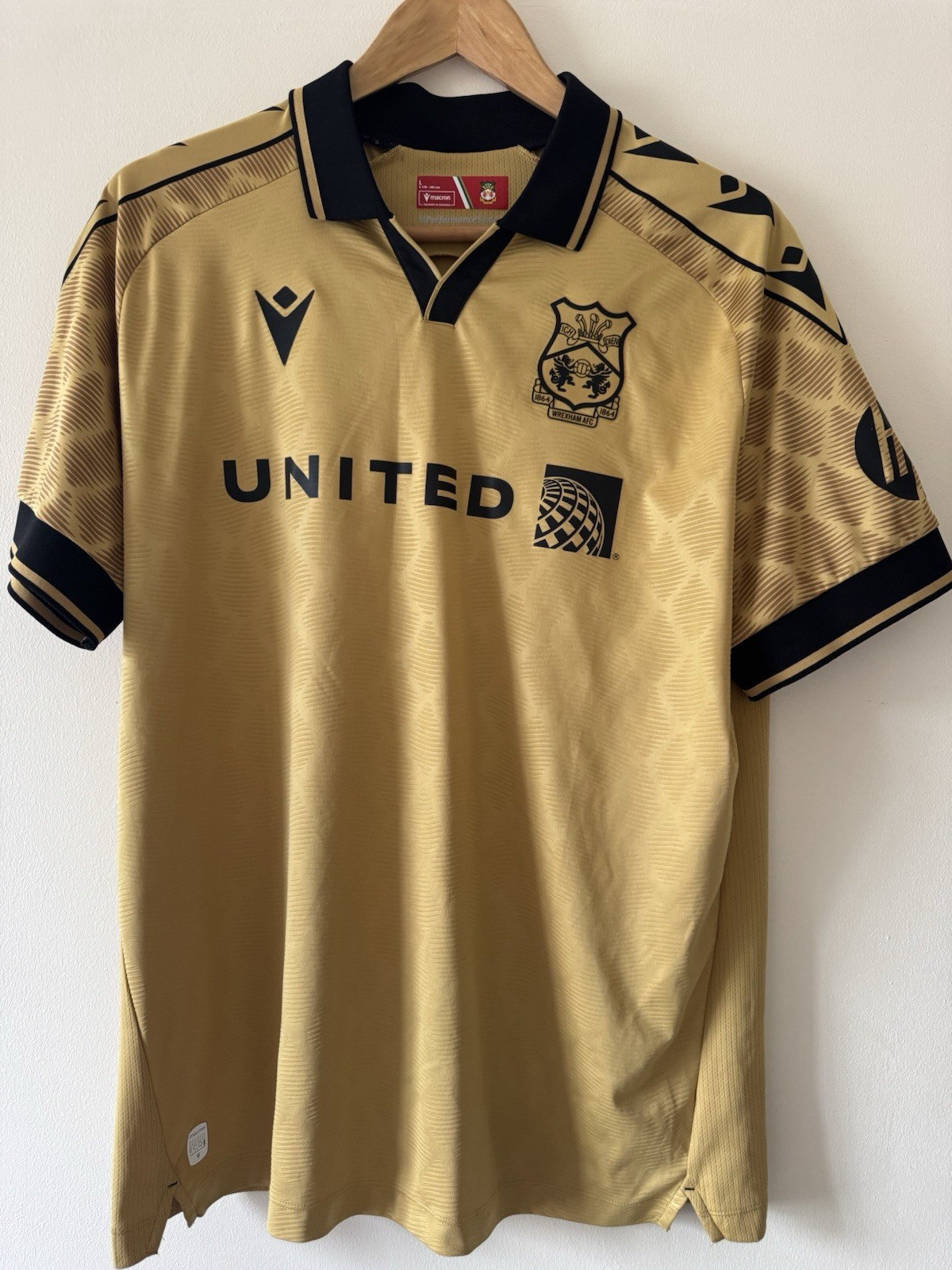 Wrexham FC Away Shirt 2024/2025 Gold Size Large  for sale on Ebay