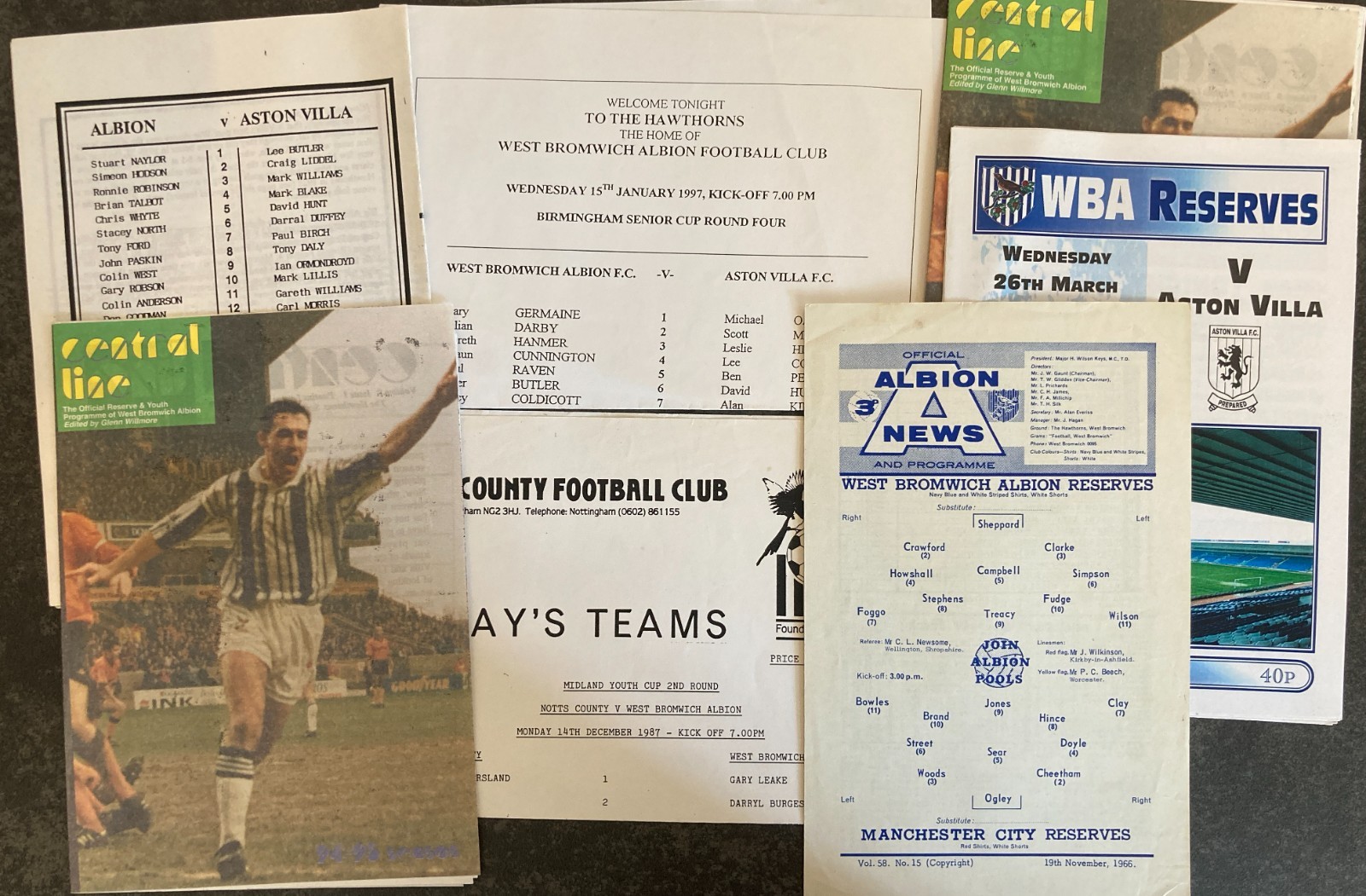 7 West Bromwich Albion Reserves & Youth Programme 1966 - 1997 for sale on Ebay