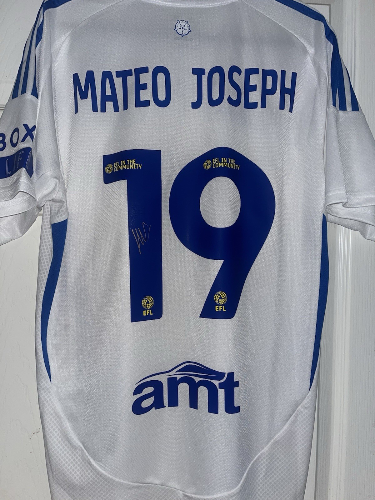 Signed Mateo Joseph Leeds United 2024/25 Shirt COA for sale on Ebay