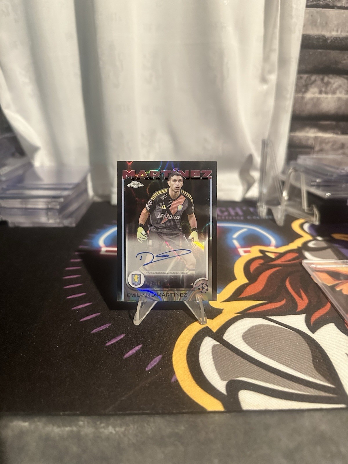 Emiliano Martinez Black /10 Lava Auto Topps Chrome 24-25 UCC Aston Villa for sale on Ebay