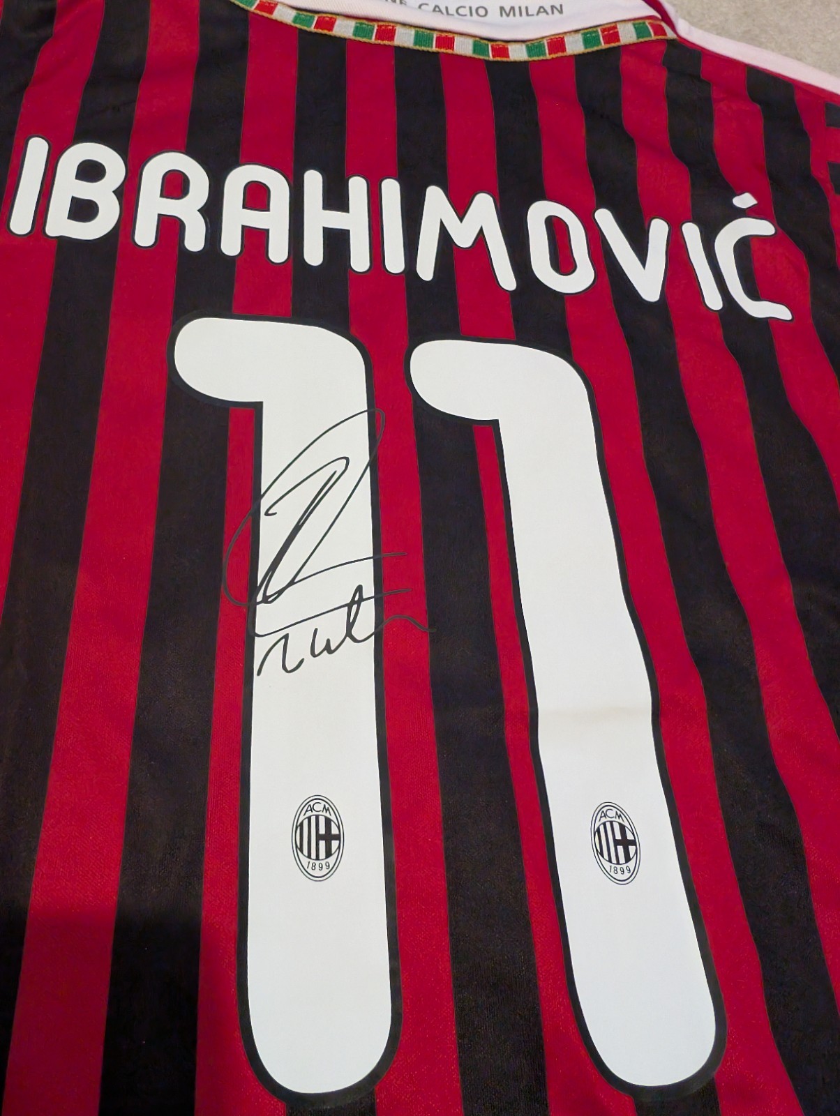 Zlatan Ibrahimovic Signed AC Milan Shirt Printed Autograph for sale on Ebay