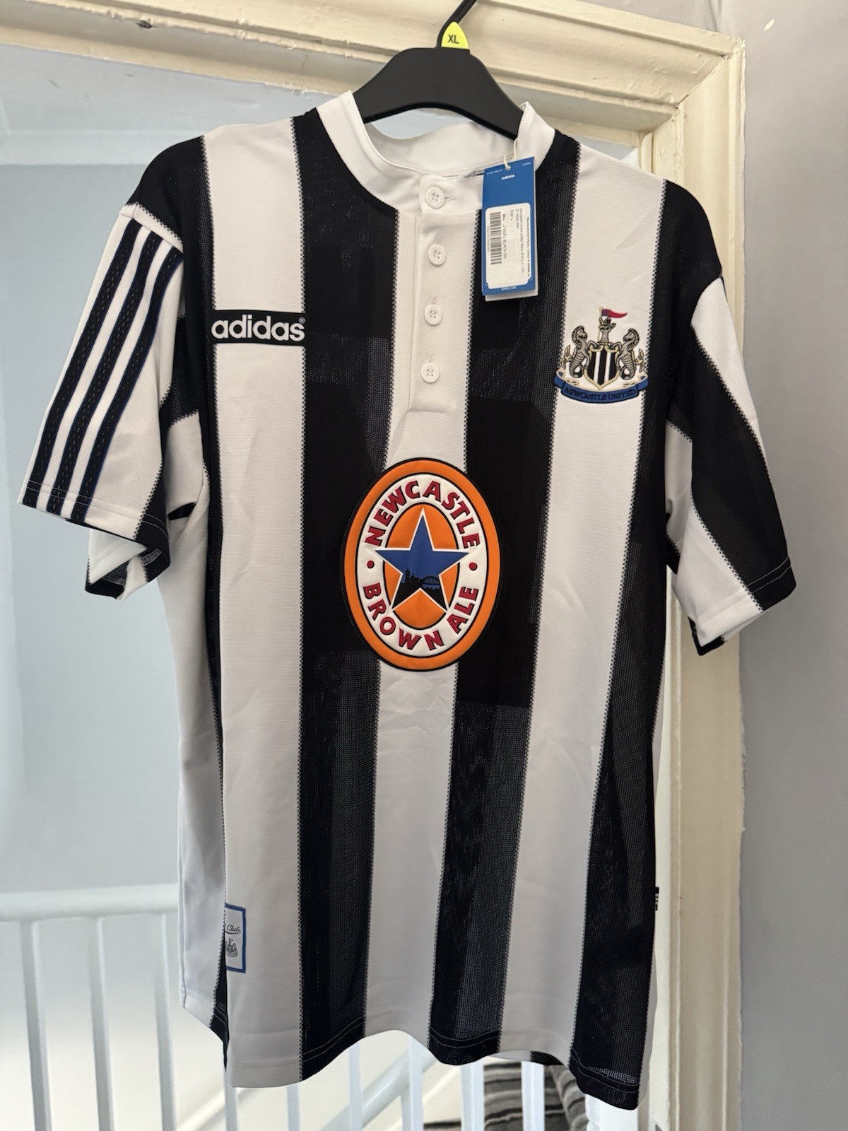 Newcastle United  | 1995-97 |  Adidas |  Genuine Home Retro Shirt | Large | for sale on Ebay