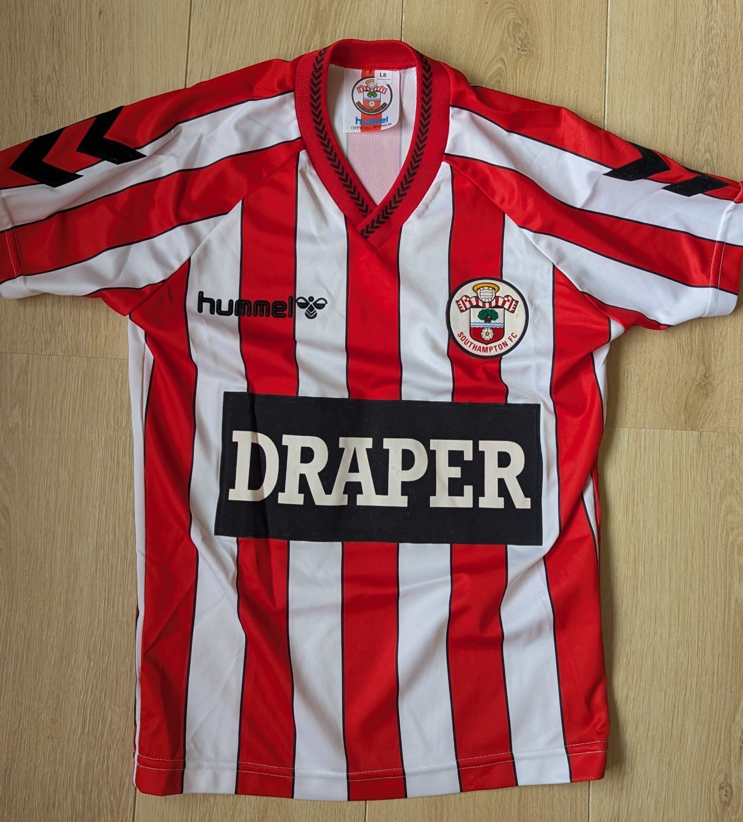 Southampton 1989 - 91 home shirt Hummel Size LB for sale on Ebay
