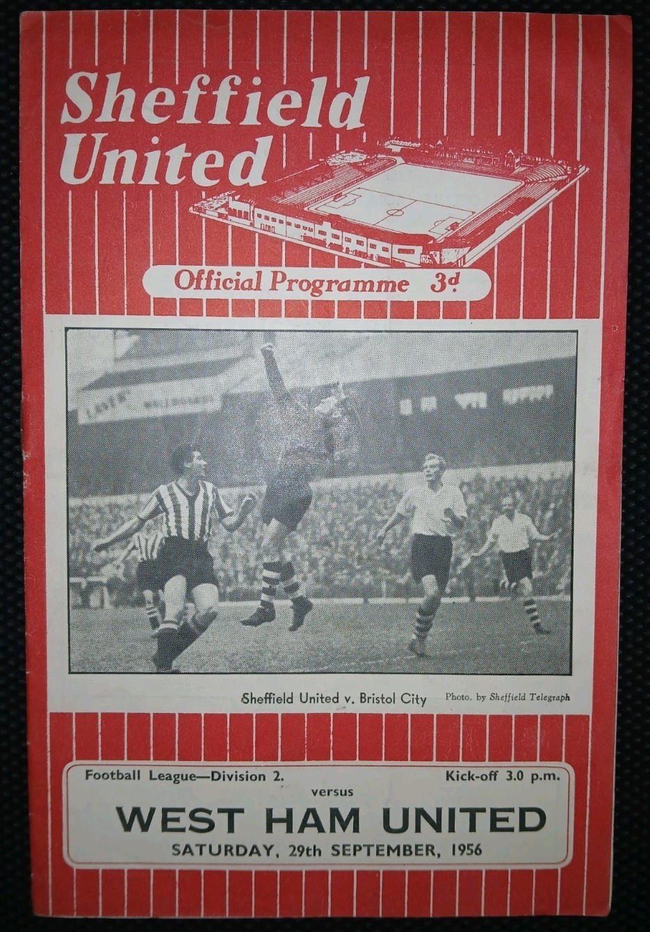 West Ham United Away Programme v Sheffield United 29-09-1956. for sale on Ebay