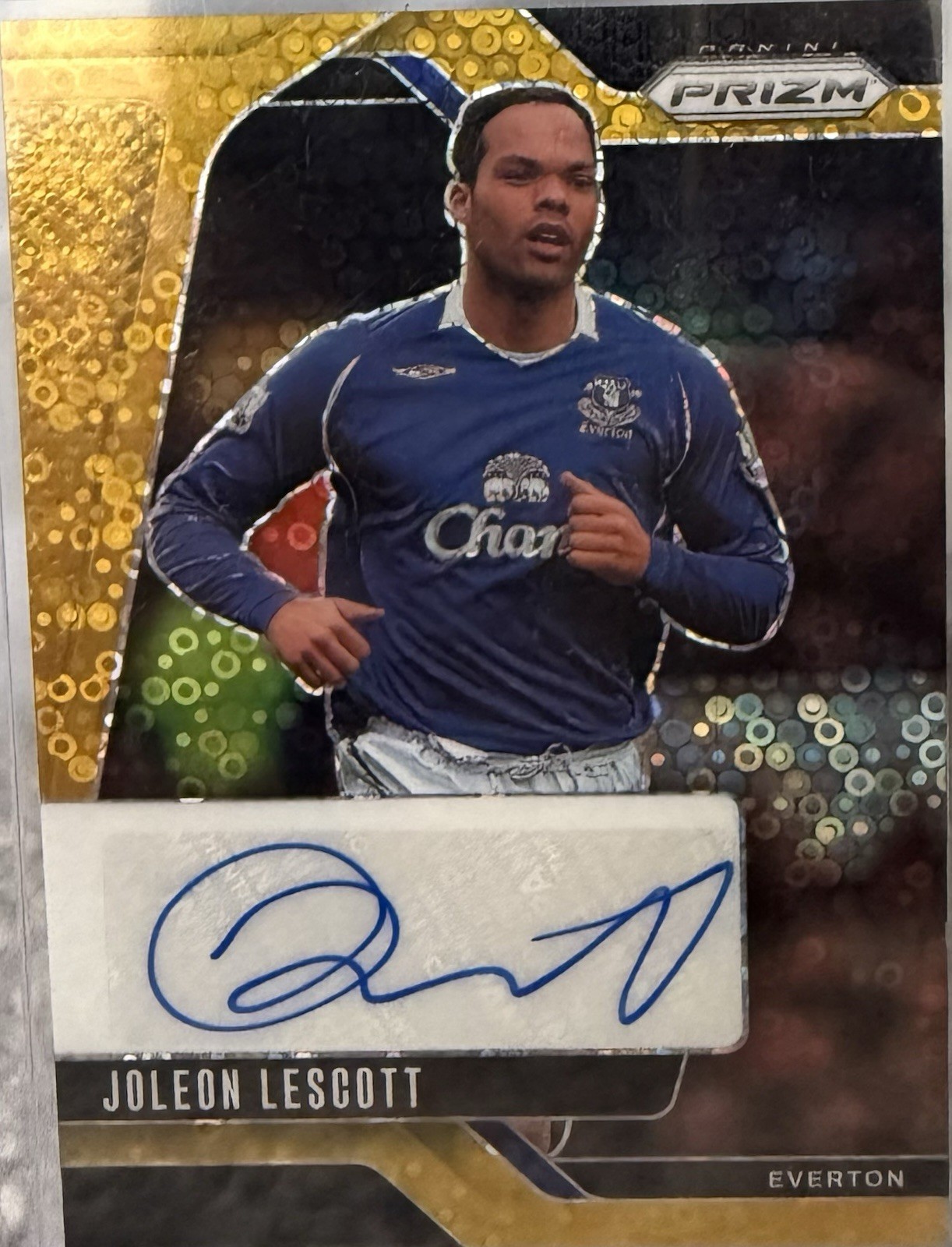 Joleon Lescott Gold Autograph Panini EPL Prizm Breakaway /10  Everton for sale on Ebay