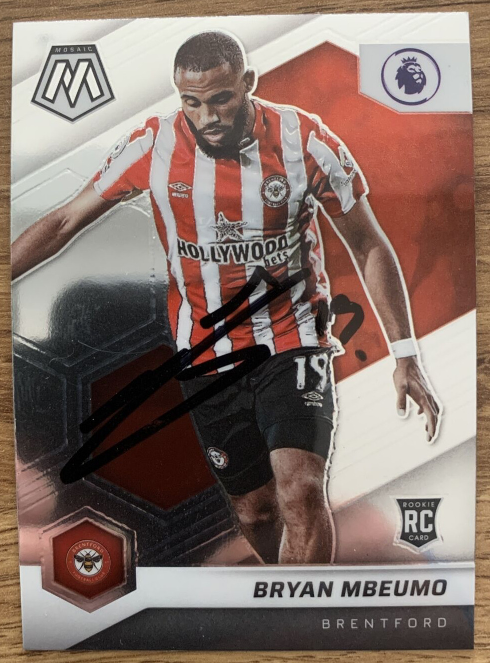PANINI MOSAIC 21/22 SIGNED CARD - BRYAN MBEUMO - ROOKIE CARD - BRENTFORD for sale on Ebay