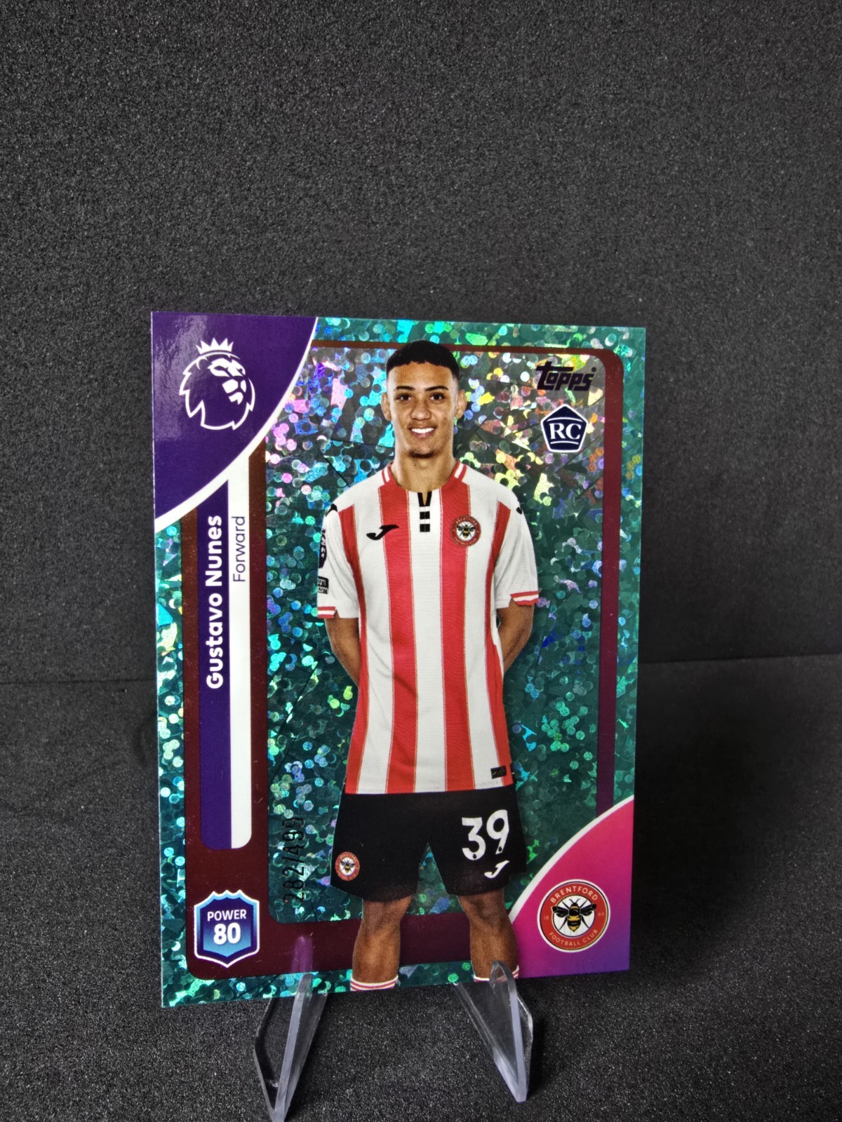 Topps Premier League 2026 - Gustavo Nunes RC - Aqua Mini Diamond /499 Brentford for sale on Ebay