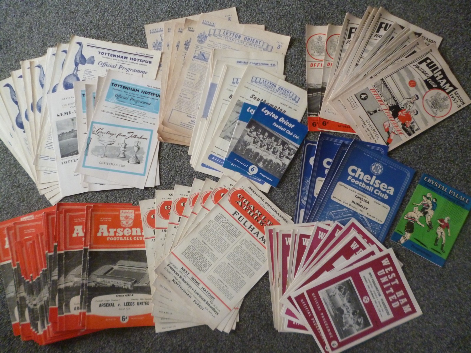 x100 - LONDON 1957-1962 Football Programmes Job Lot 1950s Arsenal West Ham Spurs for sale on Ebay