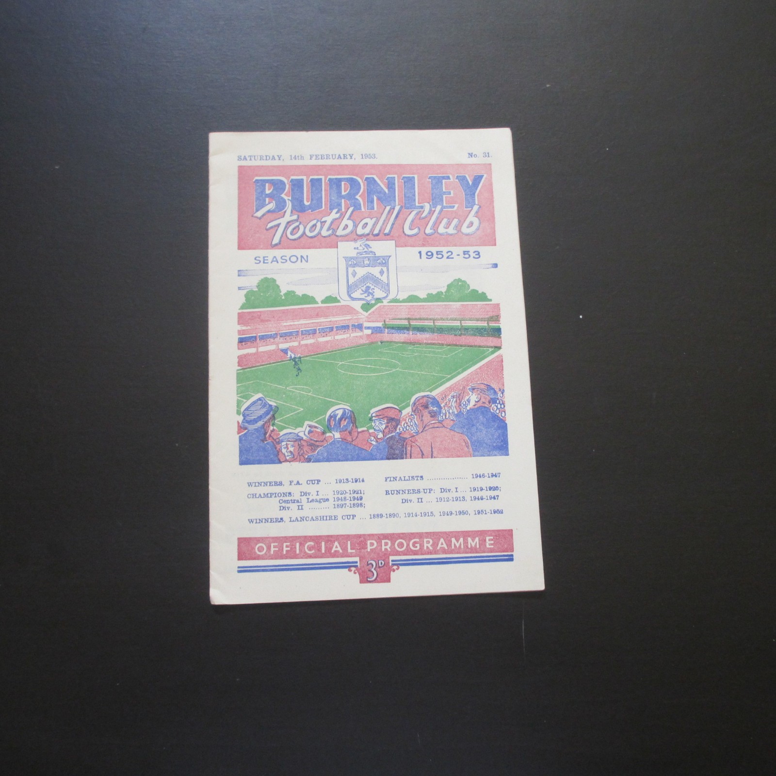 Burnley v Arsenal FA Cup 5th Rd 1952/3 for sale on Ebay