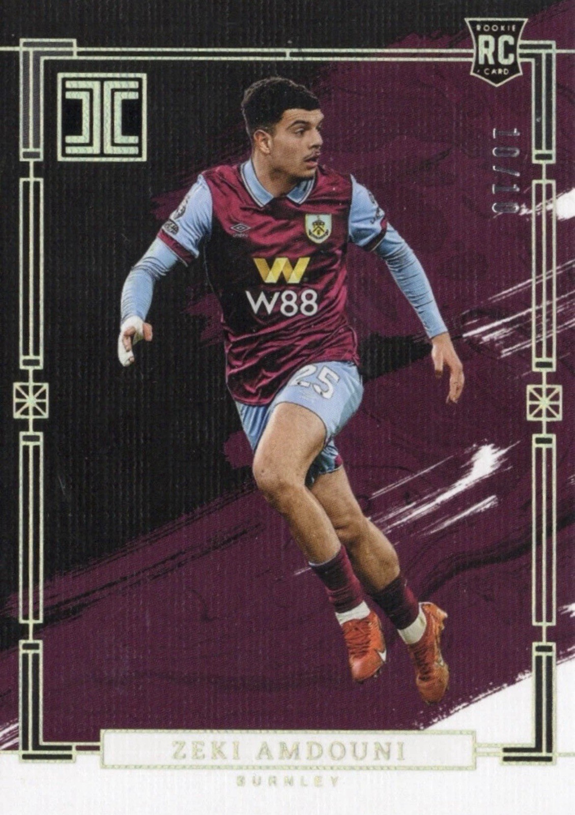 Zeki Amdouni Gold /10 Panini 2023/24 Impeccable Soccer Rookie Burnley SP for sale on Ebay
