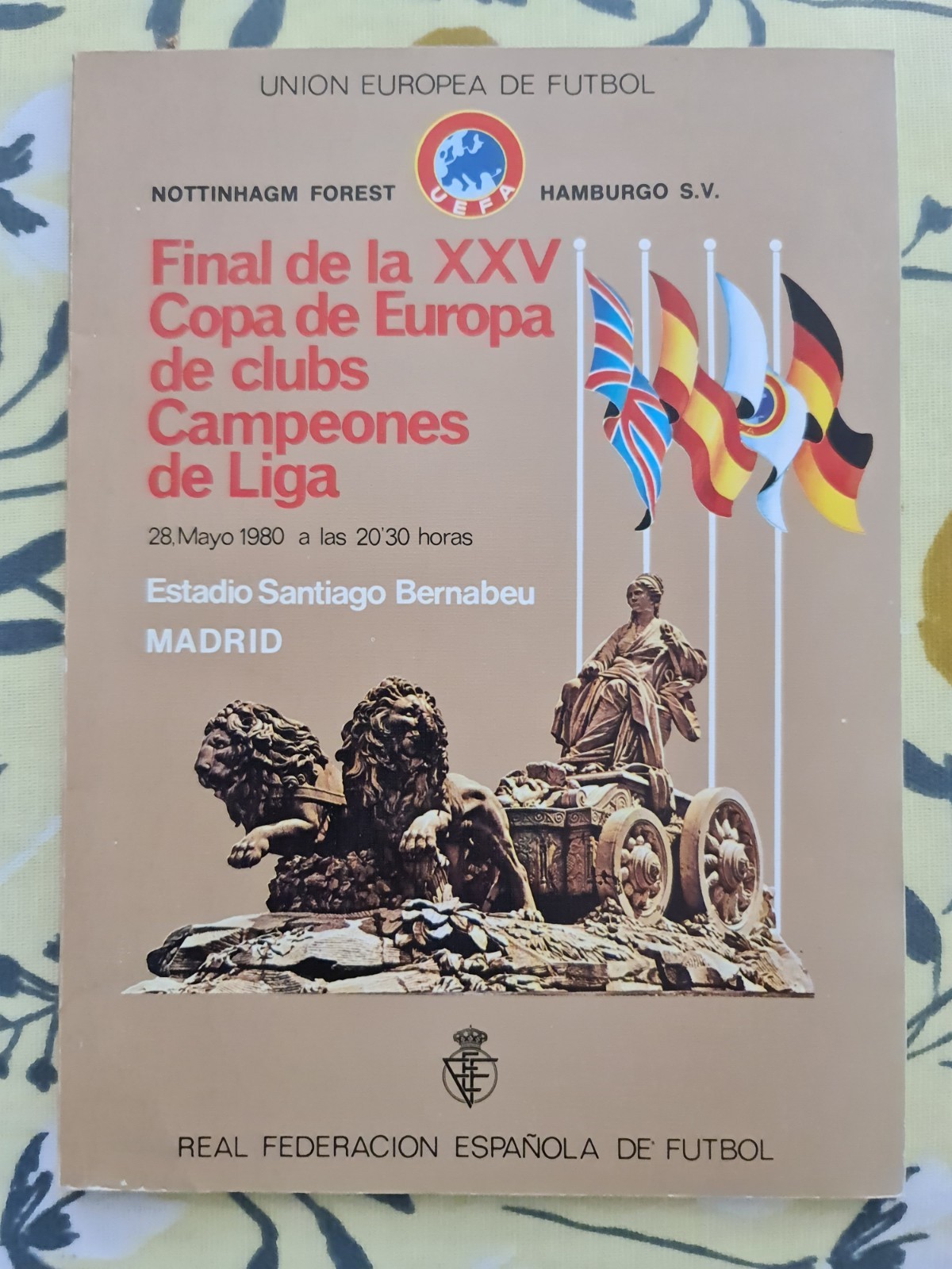 1980 Madrid European Cup Final Programme Nottingham Forest vs Hamburg for sale on Ebay