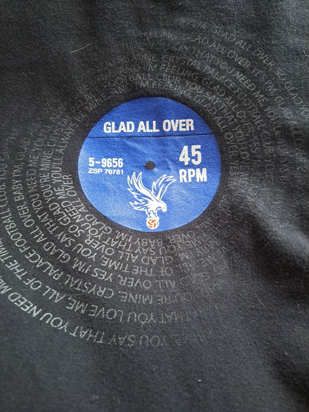 crystal palace t shirt Large Black  Glad All Over Vgc  for sale on Ebay