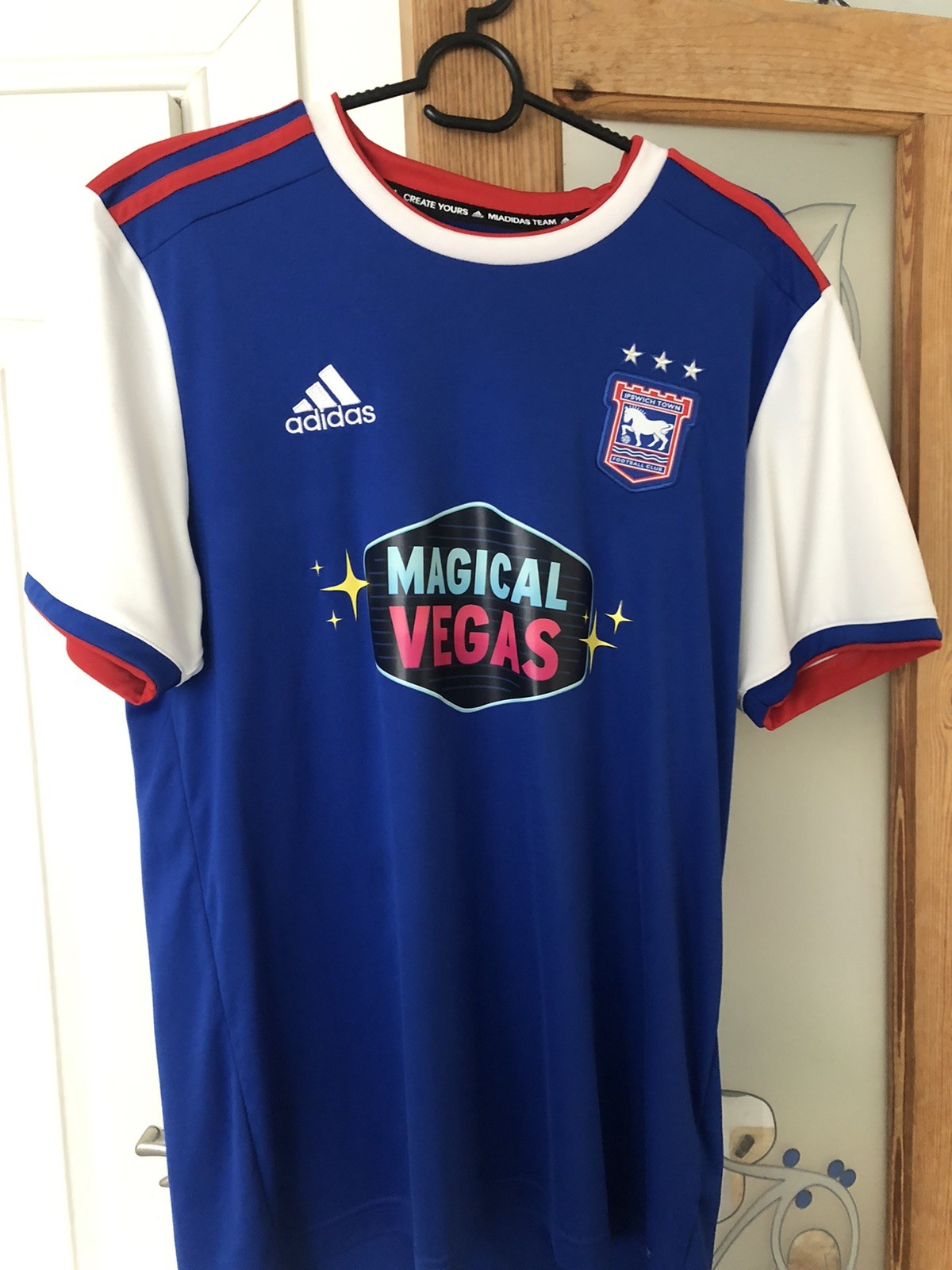 Ipswich Town medium blue home top 2018/19 good condition for sale on Ebay