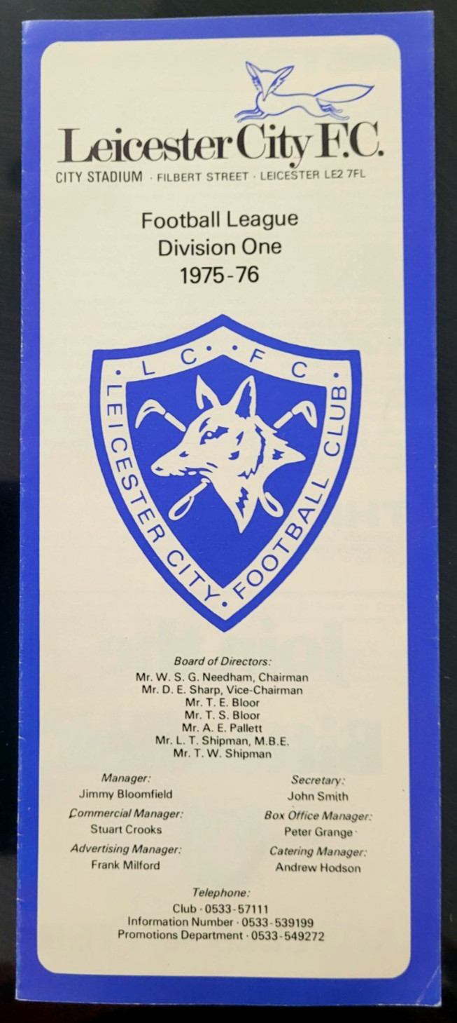 1975-76 LEICESTER CITY fixture booklet, 24 pages, clean/excellent! for sale on Ebay