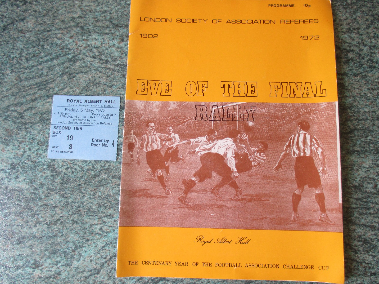 1972 FA CUP EVE OF THE FINAL RALLY REFEREES BROCHURE & TICKET LEEDS V ARSENAL for sale on Ebay