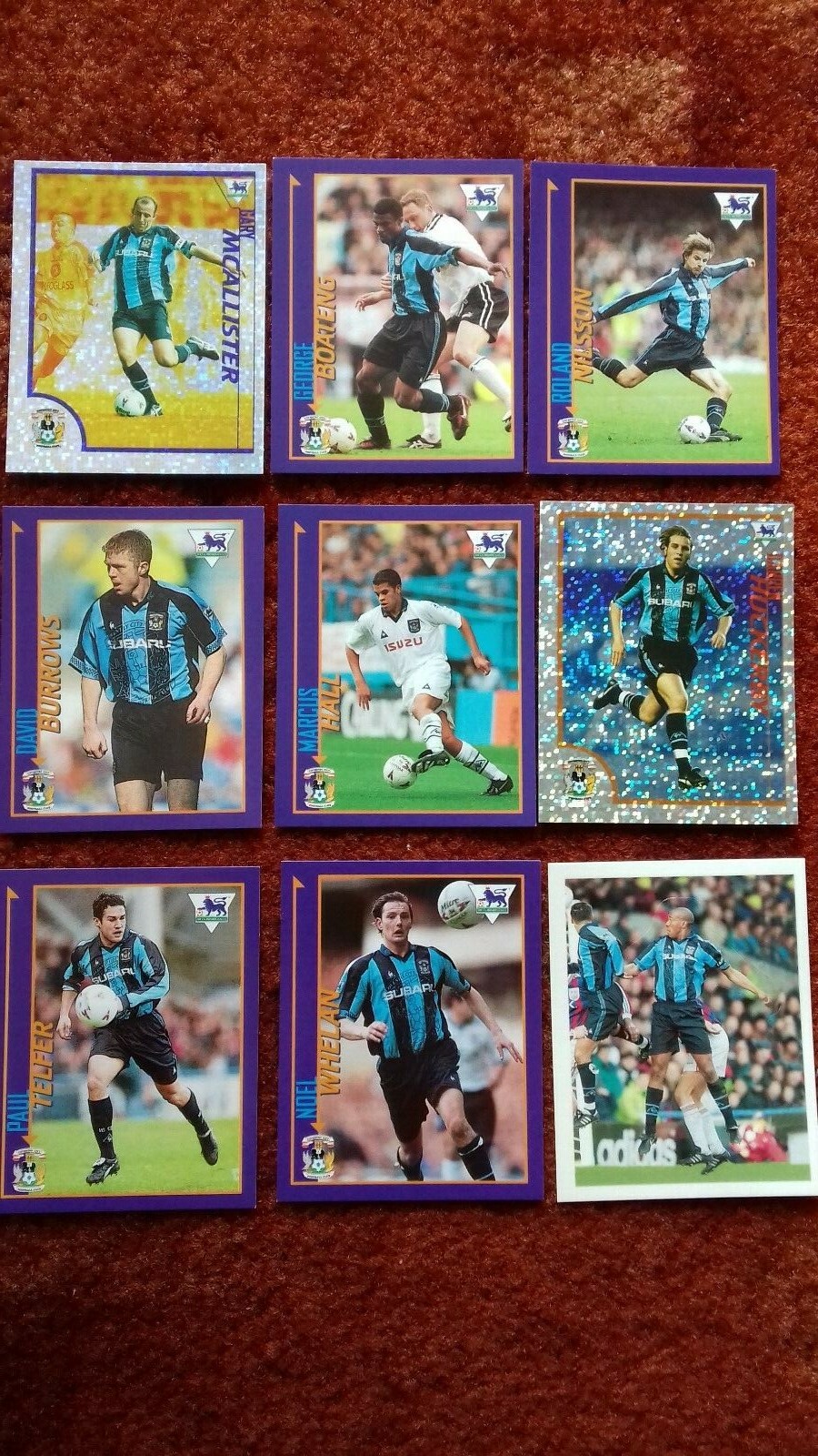 COVENTRY CITY Set of 9 MERLIN 1999 Premier League Kick Off for sale on Ebay