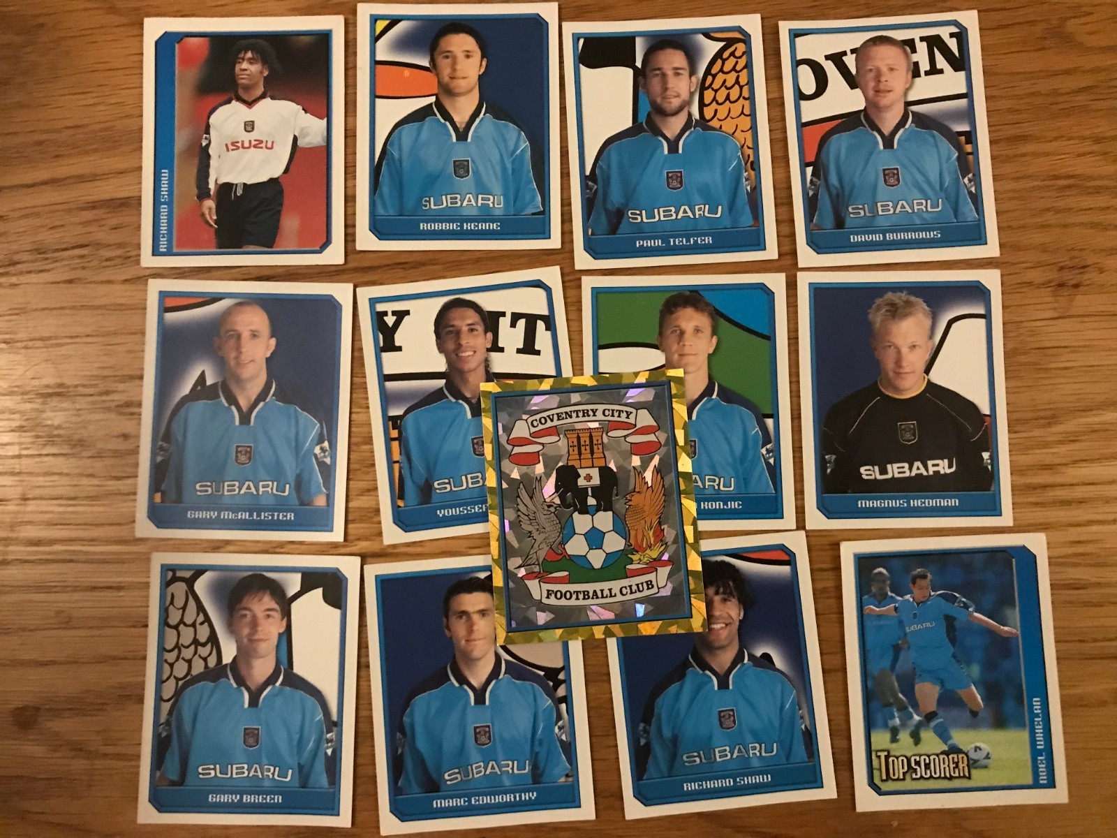 COVENTRY CITY 13 MERLIN PREMIER LEAGUE 2000 UNUSED STICKERS KEANE KONJIC ETC for sale on Ebay