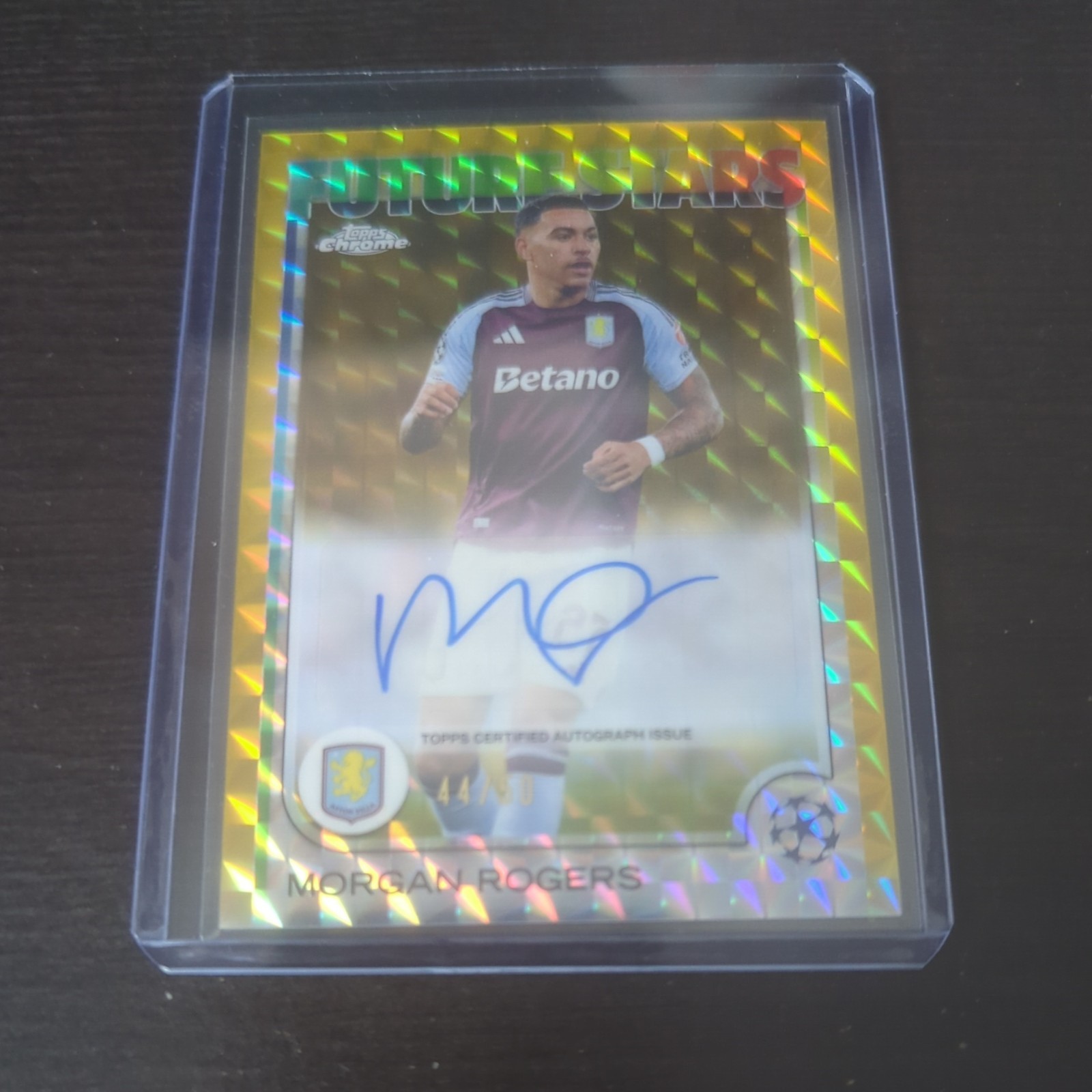 Topps Chrome UCC 2024/25 - Morgan Rogers Aston Villa Future Stars Gold Auto #/50 for sale on Ebay