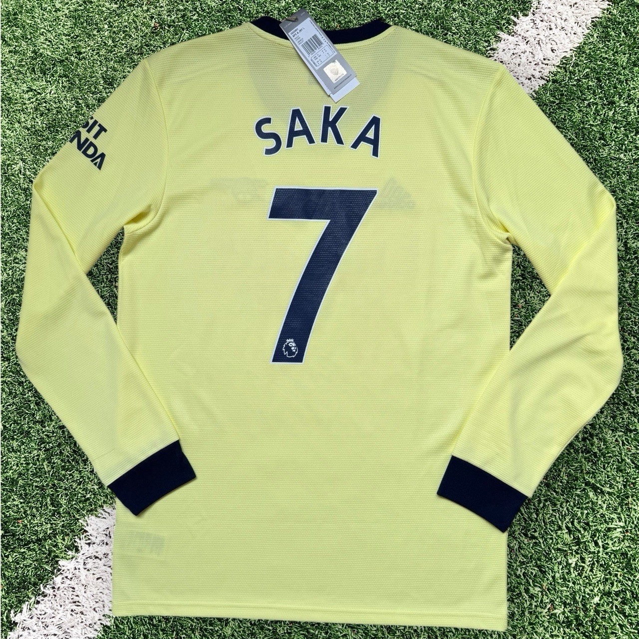 Arsenal Away Shirt 2021/22 Long Sleeve SAKA #7 adidas Jersey BNWT Men's Medium for sale on Ebay