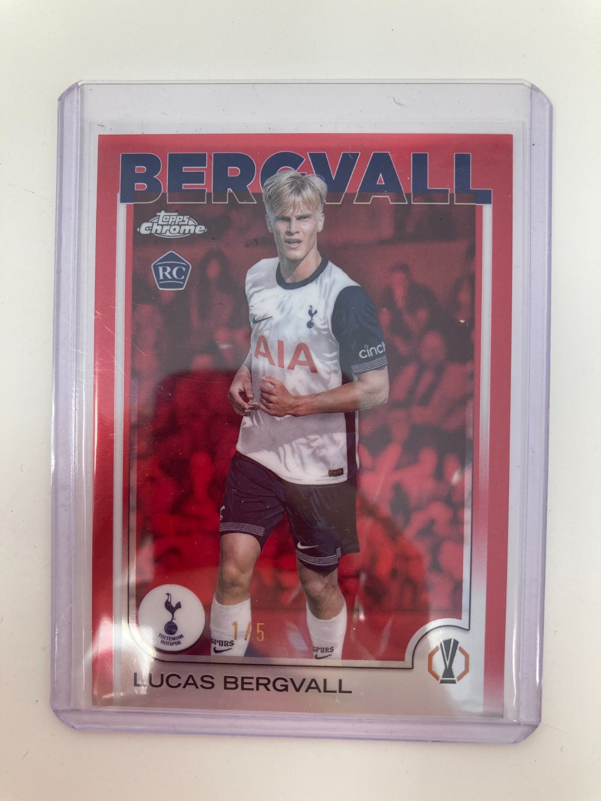TOPPS CHROME 24/25 LUCAS BERGVALL TOTTENHAM PARALLEL 1/5.. for sale on Ebay