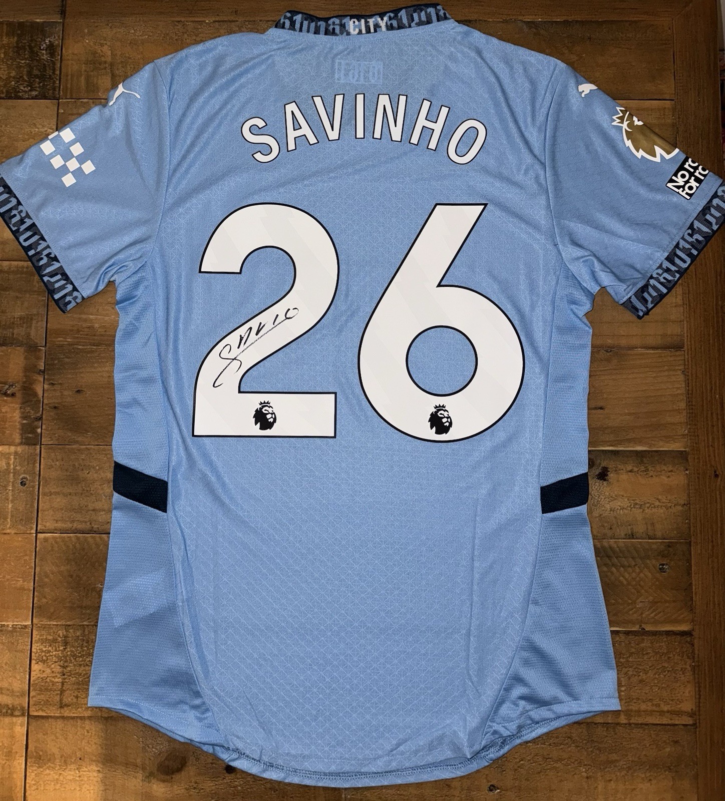 Signed Savinho Manchester City 24/25 Home Shirt Proof Brazil  for sale on Ebay
