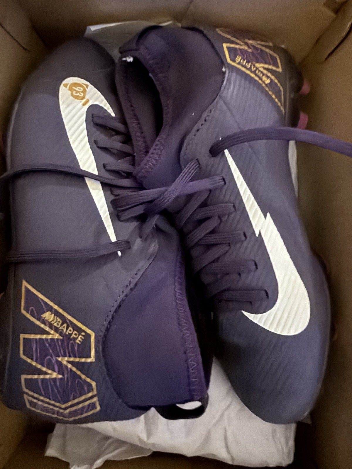 Nike Mbappe Football superfly junior Boots Kids Boys Girls Size 2 purple   for sale on Ebay