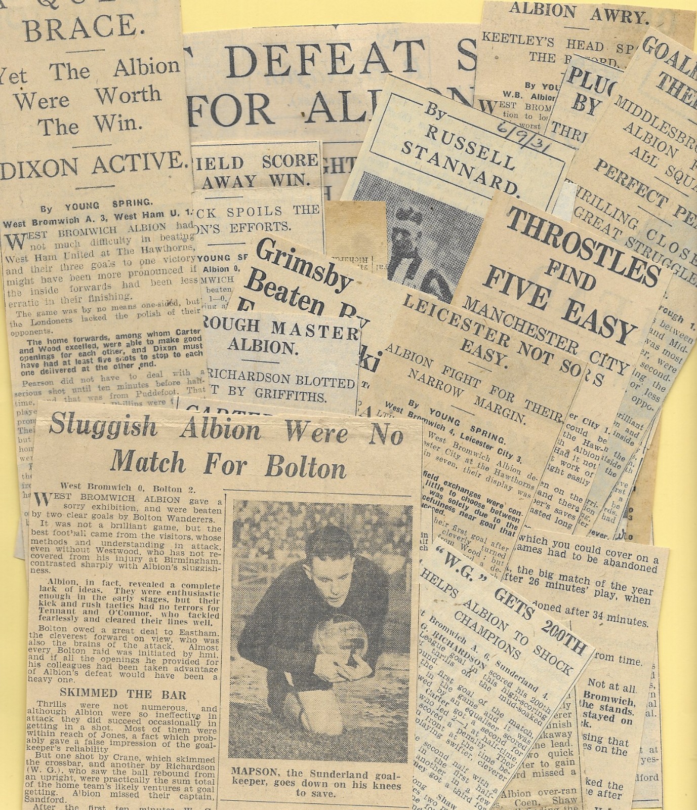 28 x PRE-WAR WEST BROMWICH ALBION (WBA) NEWSPAPER CUTTINGS (MAINLY MATCH REPORTS for sale on Ebay