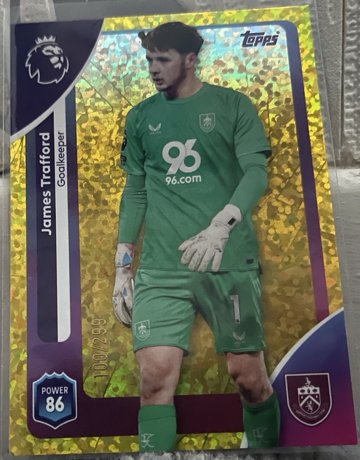 Topps Premier League 2025/26 Yellow Sparkle 100/299 James Trafford Burnley for sale on Ebay