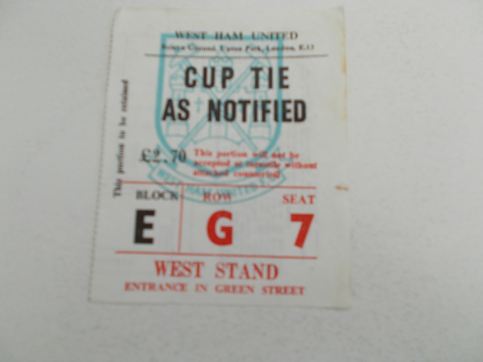 TICKET   West Ham United  v  Burnley  80/81   LEAGUE CUP for sale on Ebay