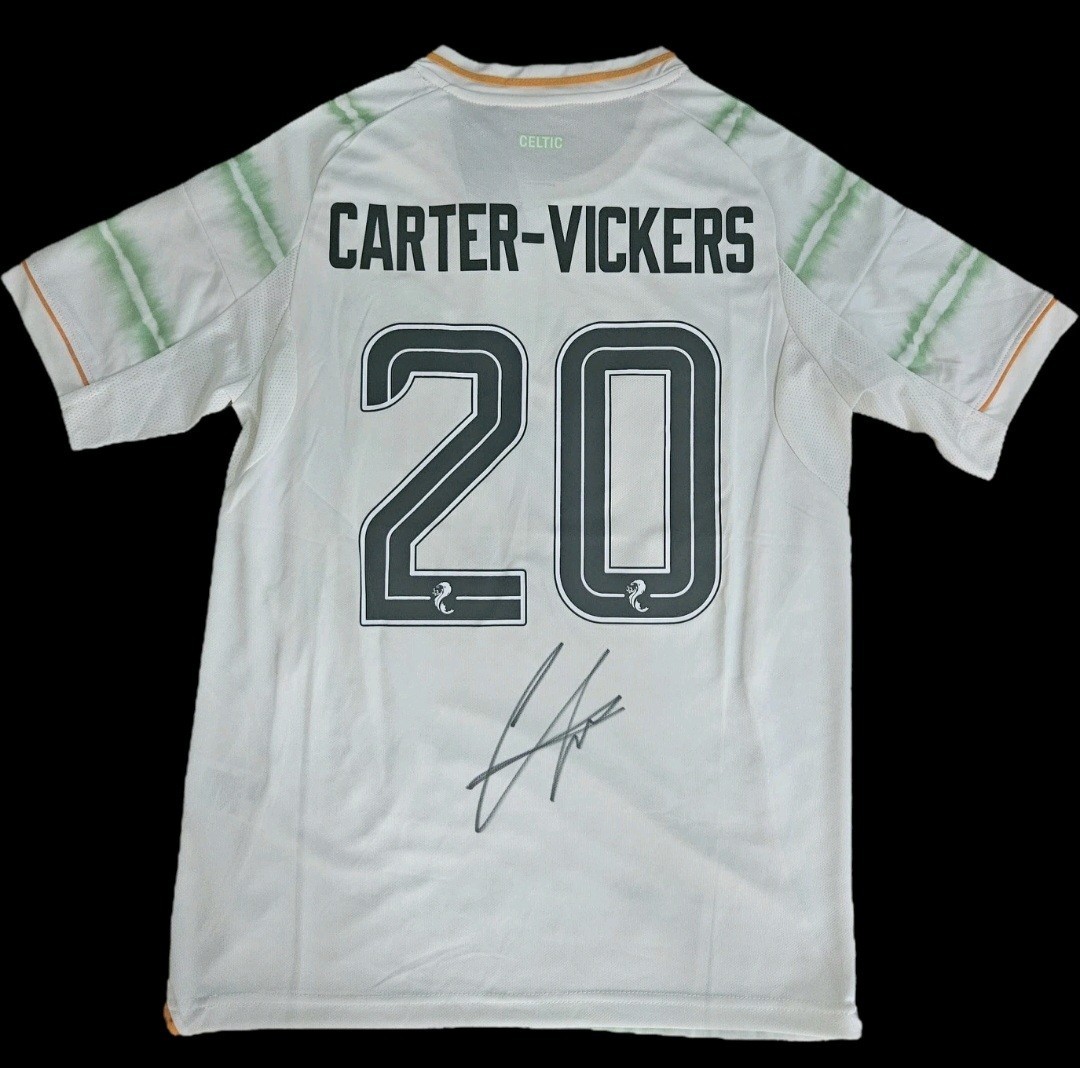 Signed Cameron Carter - Vickers Celtic 2025/26 Third Shirt Celtic PROOF & COA for sale on Ebay