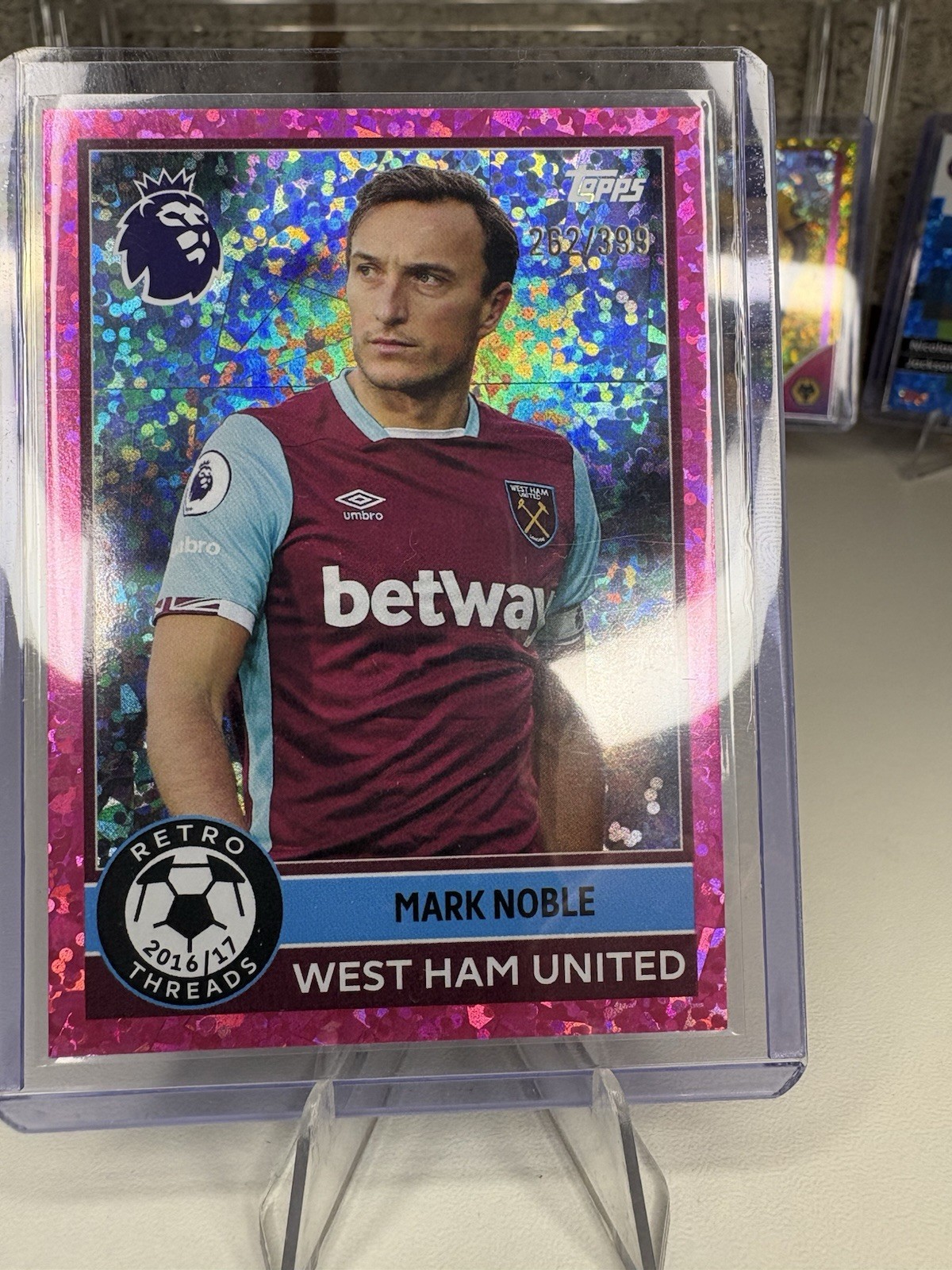 TOPPS PREM LEAGUE 2026 -MARK NOBLE RETRO THREADS PINK MINI DIAMOND /399 WEST HAM for sale on Ebay