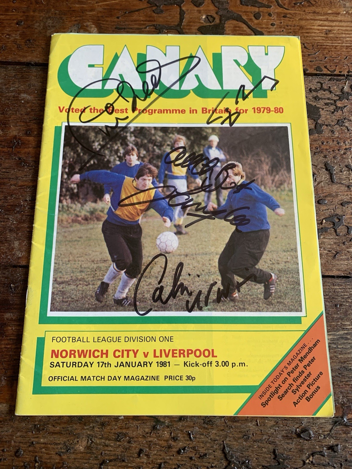 Norwich City V Liverpool 1981 Programme Multi Signed Liverpool Autographs for sale on Ebay