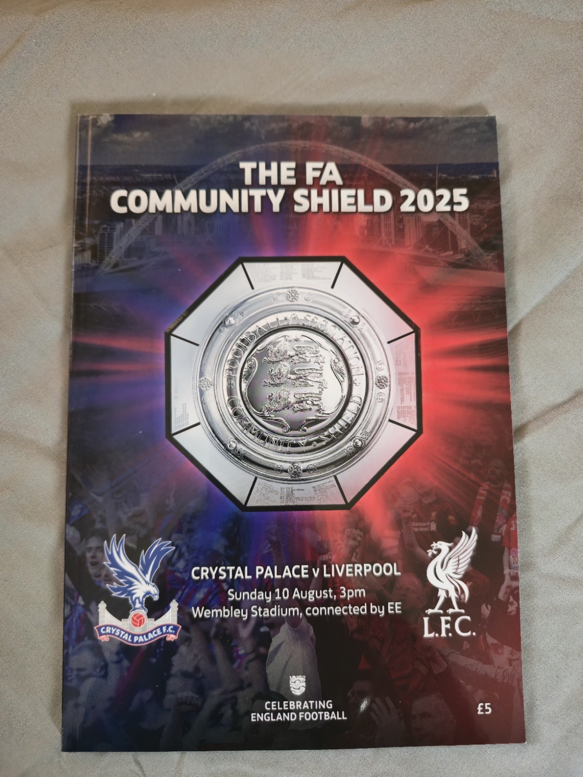 FA COMMUNITY SHIELD 2025 Crystal Palace v Liverpool  - Official match programme for sale on Ebay