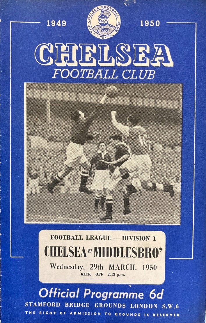Chelsea v Middlesbrough Div 1 1949/50 for sale on Ebay