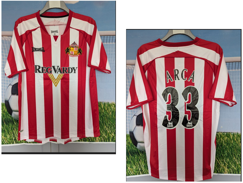 SUNDERLAND 2005 2006 2007 HOME FOOTBALL SHIRT ARCA 33#  LONSDALE JERSEY LARGE for sale on Ebay