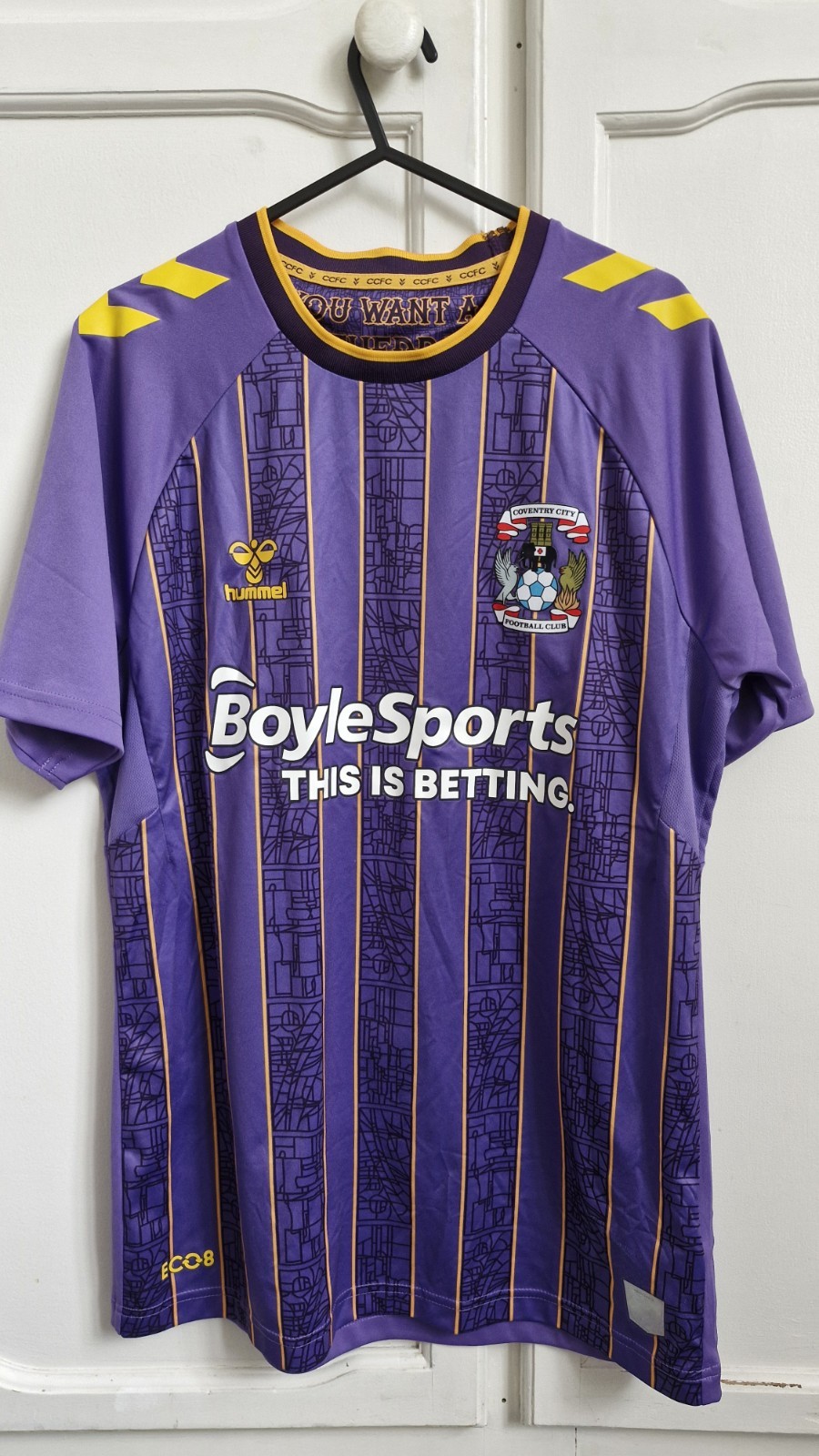 Coventry City Football Shirt Away 2022/23 Medium Men's Hummel Purple for sale on Ebay