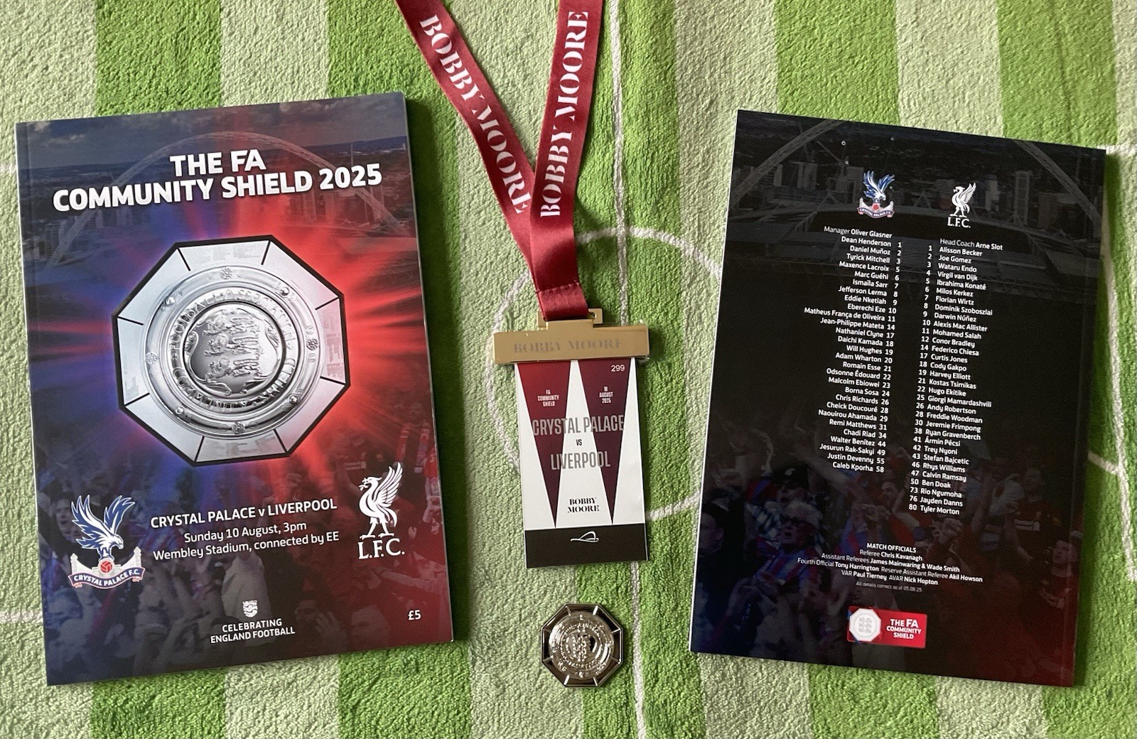 Crystal Palace v Liverpool FA Community Shield Programme & Extras 2025 for sale on Ebay