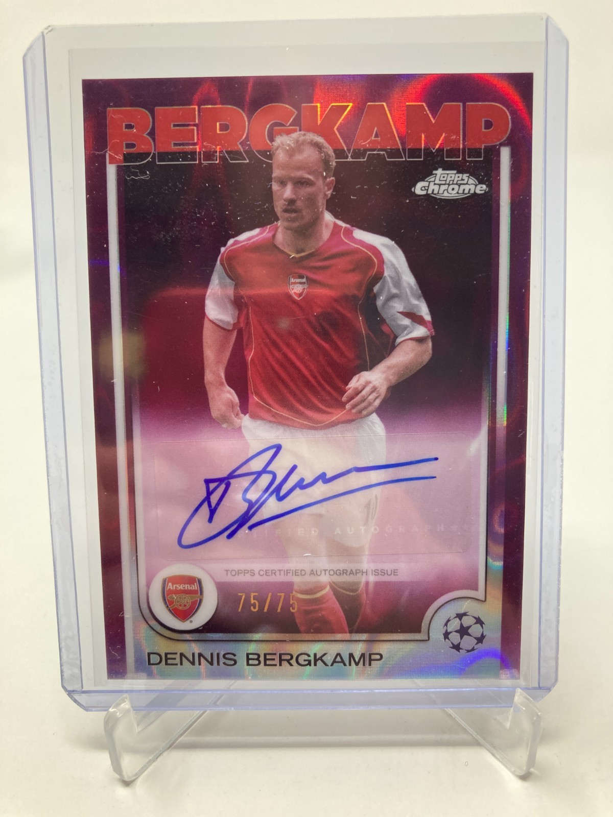 TOPPS CHROME 24/25 DENNIS BERGKAMP ARSENAL AUTO 75/75. for sale on Ebay
