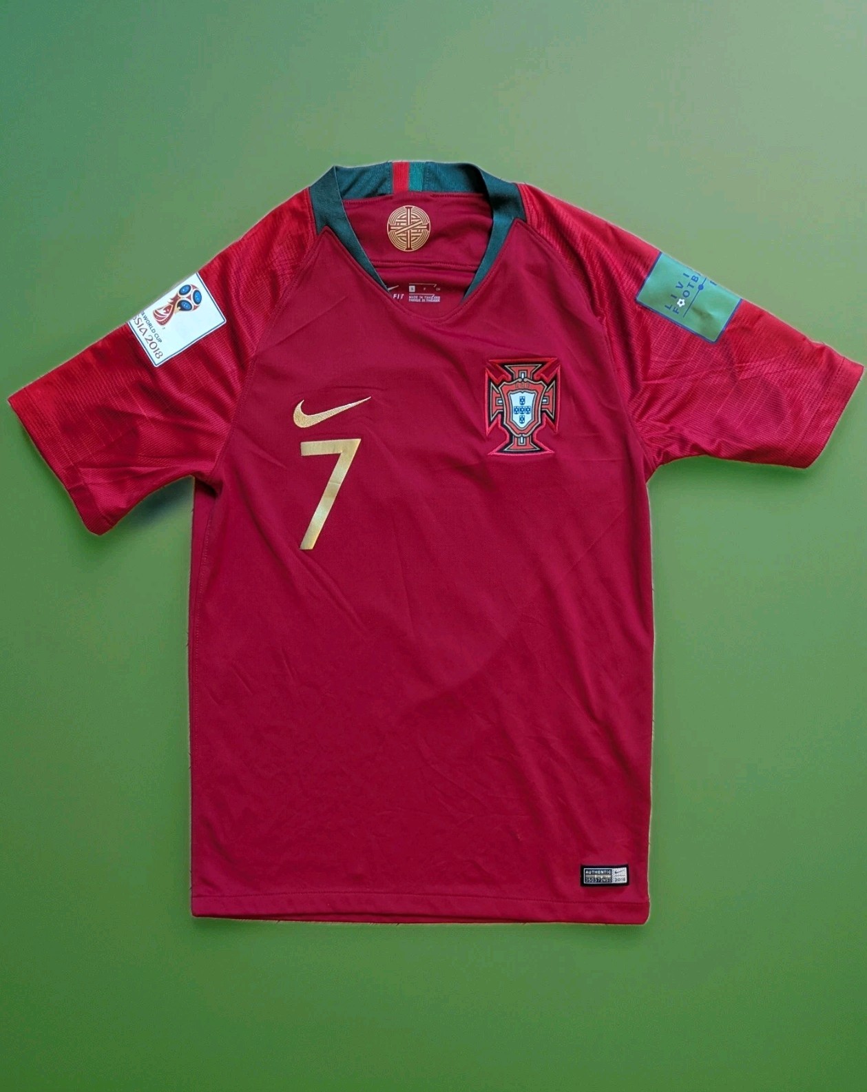 Portugal Home Shirt 2018 2019 2020 Ronaldo Small Nike Authentic Soccer Jersey for sale on Ebay