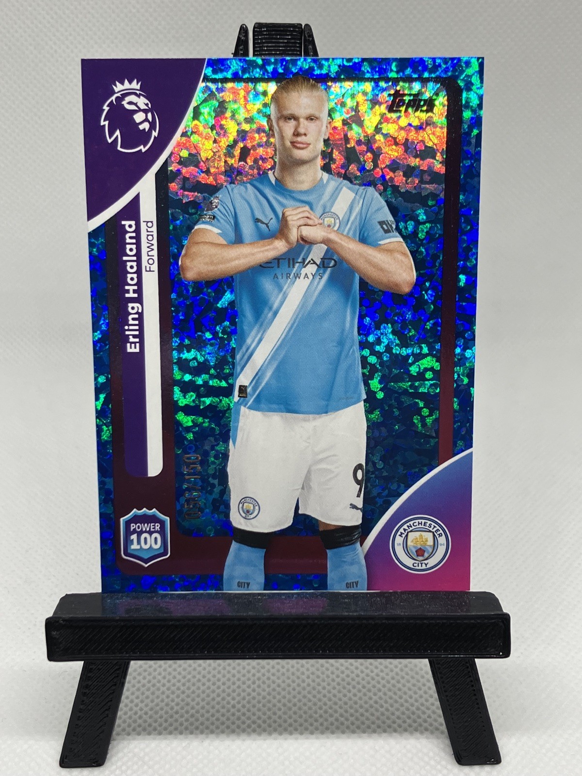 Erling Haaland Manchester City Blue Sparkle 56/150 2025/26 Topps Premier League for sale on Ebay