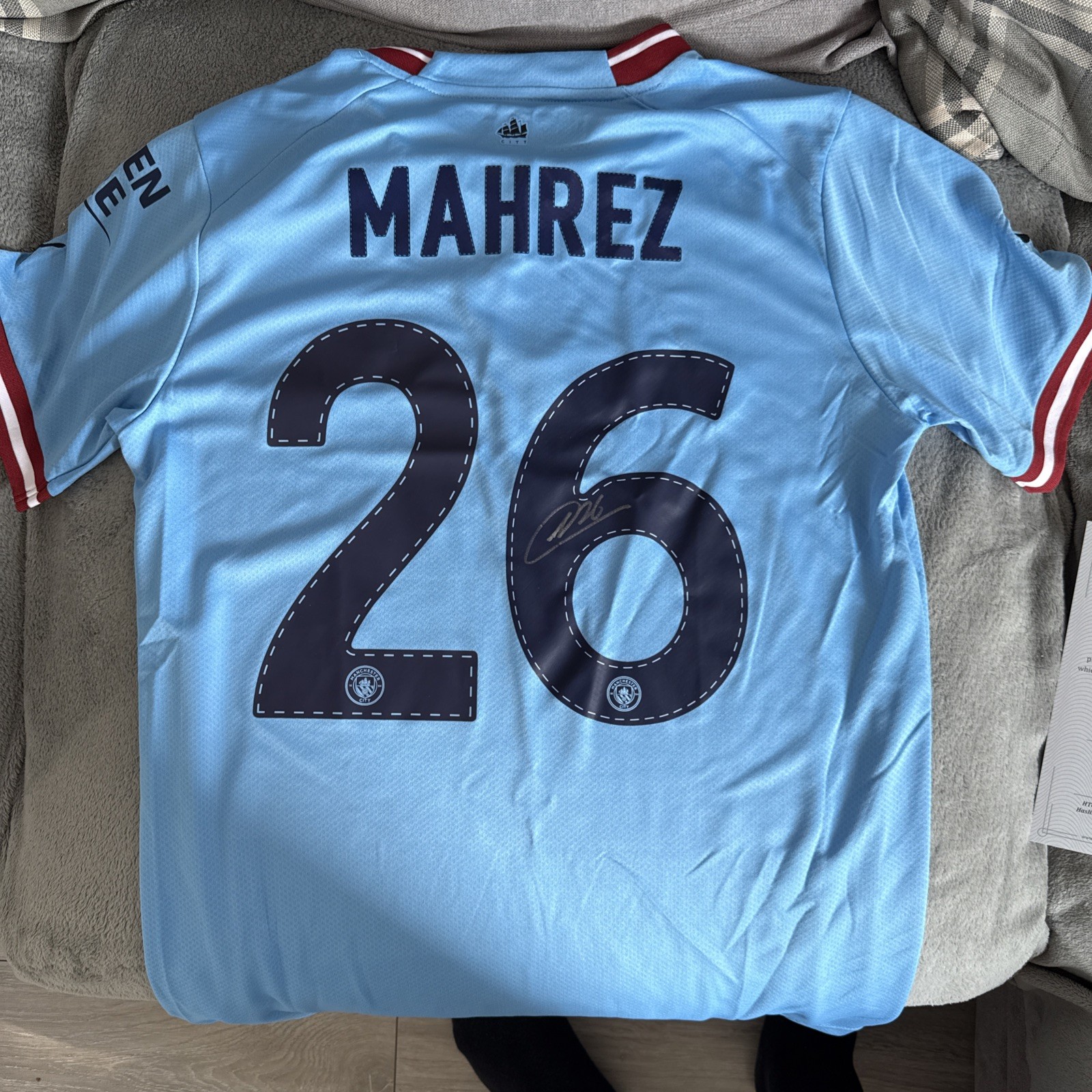 Manchester City Shirt Signed Riyad Mahrez Home Champions League  for sale on Ebay