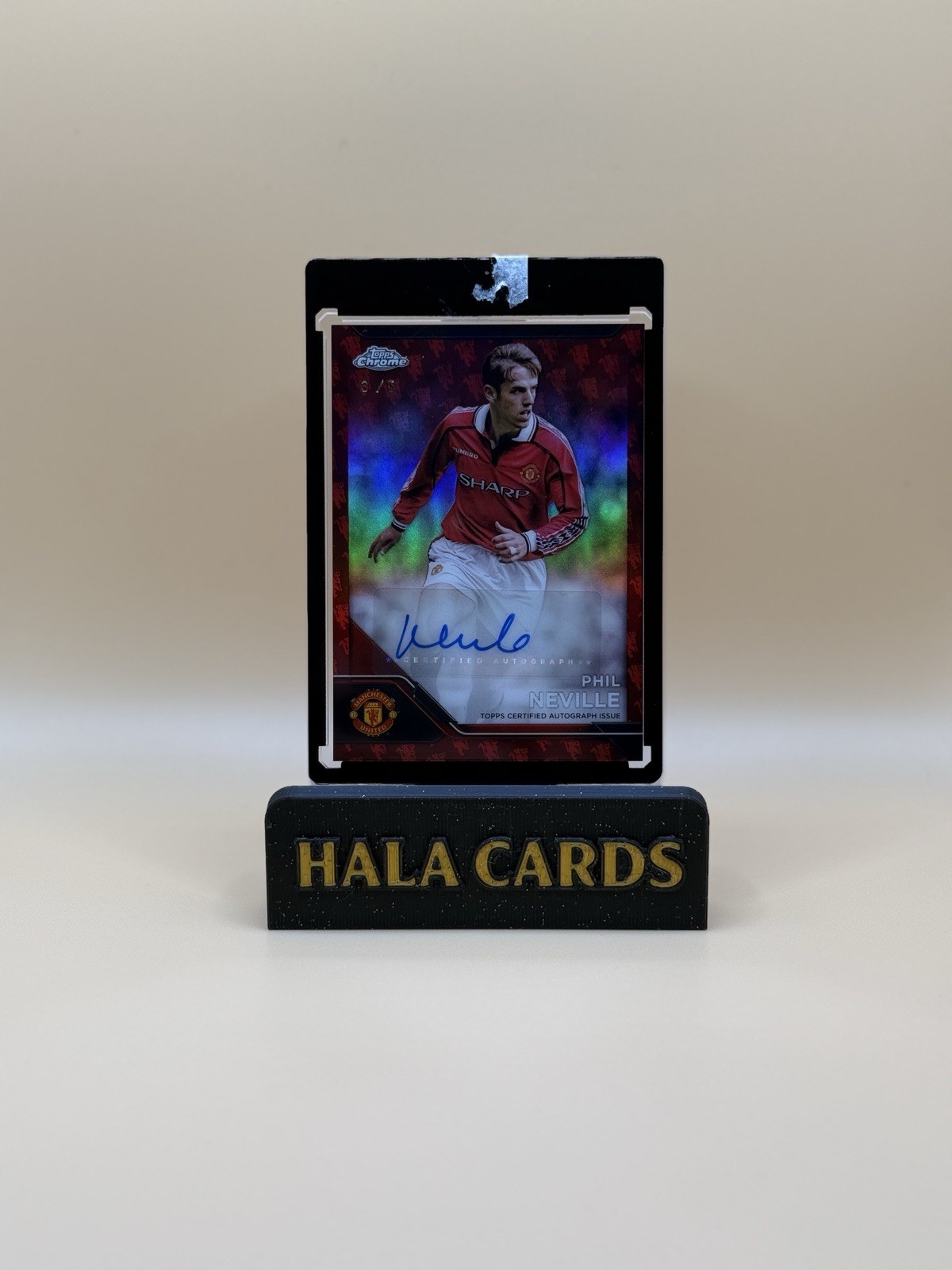 2024-25 topps chrome ucc manchester united phil neville auto /5 red for sale on Ebay