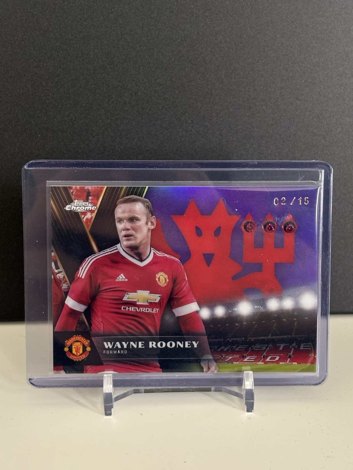 Topps Chrome Manchester United Red Devil Relic Wayne Rooney 2/15 for sale on Ebay