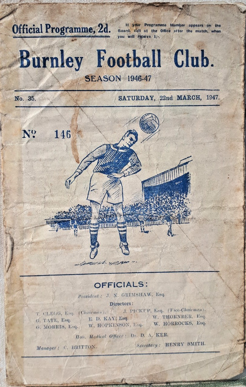  Burnley v Plymouth Argyle programme 1946/47 Season PLUS EXTRAS for sale on Ebay