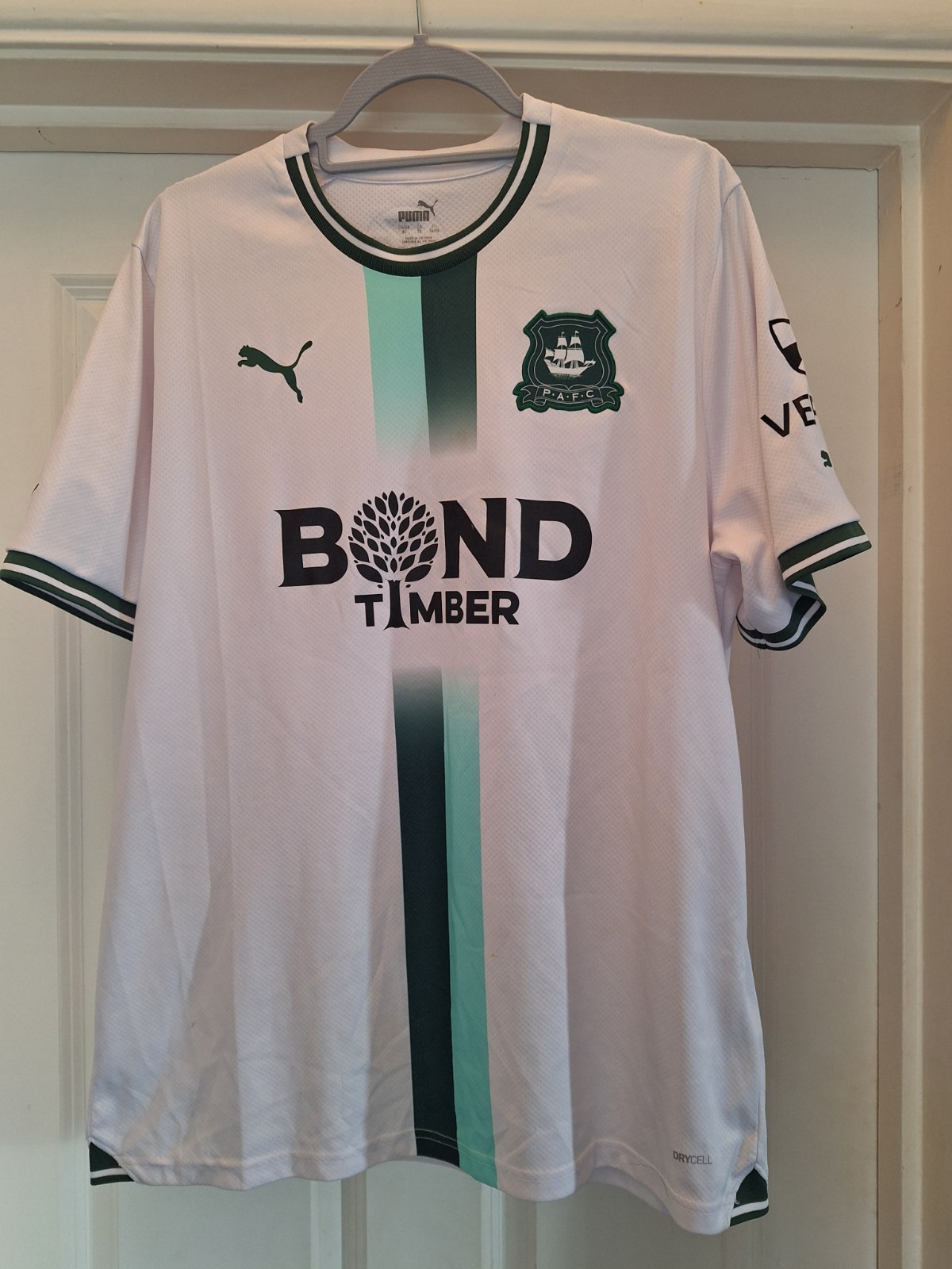 Plymouth Argyle Adults Away Shirt 2023/24 XL  PUMA PAFC White Bond Timber for sale on Ebay