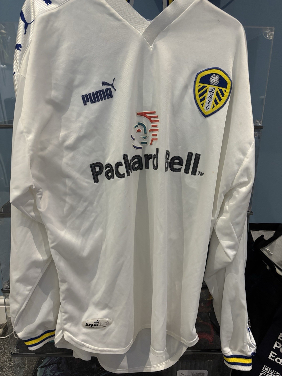 Leeds United 1998/9 Season Football Shirt Long Sleeve Size L Puma Packard Bell for sale on Ebay