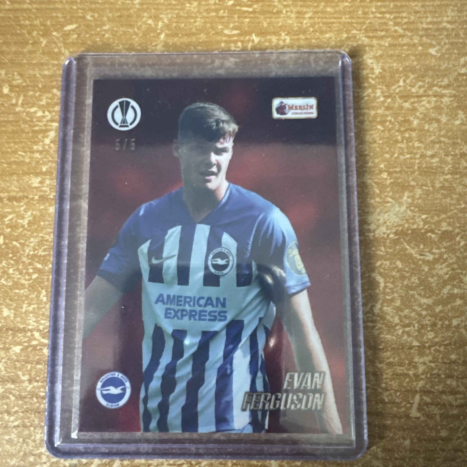 Evan Ferguson (Brighton & Hove Albion) Red/5 SSP Topps Merlin Heritage UCC 23-24 for sale on Ebay