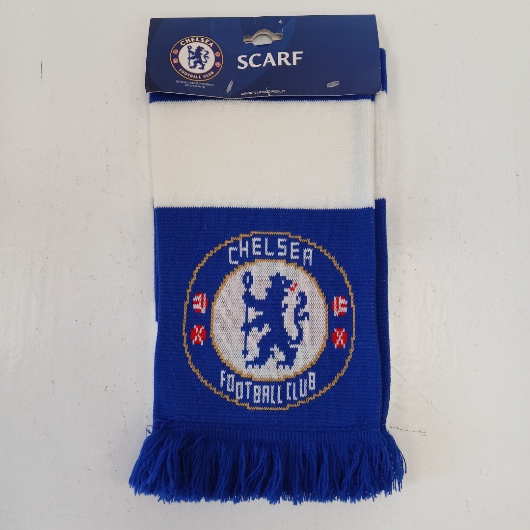 Chelsea FC Scarf Blue White New RMF20-RH for sale on Ebay