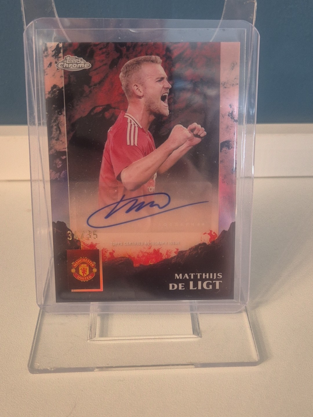 Topps Chrome Manchester United Deluxe Matthijs De Ligt Auto 34/35 for sale on Ebay